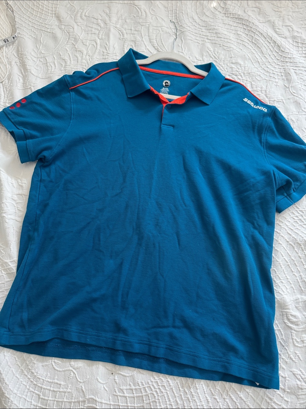 Seakoo Men's Blue Polo with Red Trim